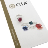 New 14k White Gold 7.9 ctw GIA NO HEAT Oval Cabochon Ruby & Diamond Halo Ring