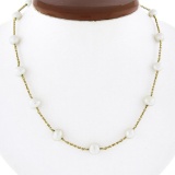 14k Yellow Gold Baroque White Pearl by the Yard 17