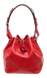 Louis Vuitton Red Epi Leather Petit Noe Shoulder Bag