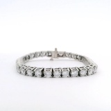 11.07 ctw Diamond Tennis Bracelet - 14KT White Gold