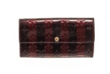 Louis Vuitton Red Brown Vernis Leather Sarah Wallet