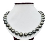 Pearl and Diamond Necklace - 14KT Yellow Gold