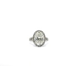 Platinum 5.74 ctw Oval Halo Wedding Ring