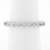 Classic 14k White Gold 1.60 ctw Shared Prong Set Round Diamond Eternity Band Rin