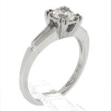 Vintage 14K Gold 0.66 ctw Round Brilliant Diamond in Square Basket Engagement Ri