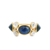 18kt YG Sapphire & Moonstone Ring