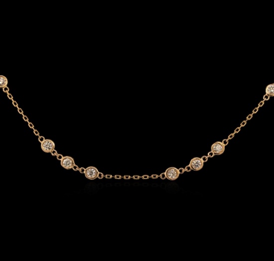 1.99 ctw Diamond Necklace - 14KT Rose Gold