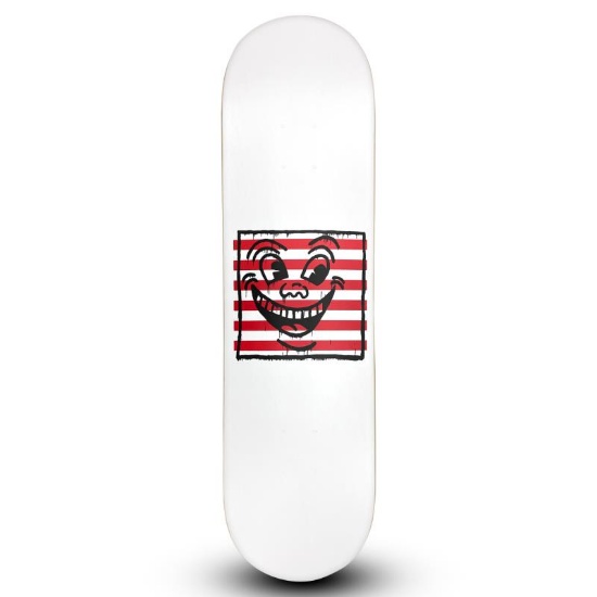 Untitled (Smile On Stripes) by Keith Haring (1958-1990)