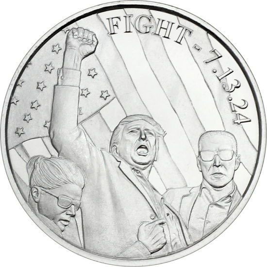 Donald Trump Fight 1oz .999 Fine Silver Coin