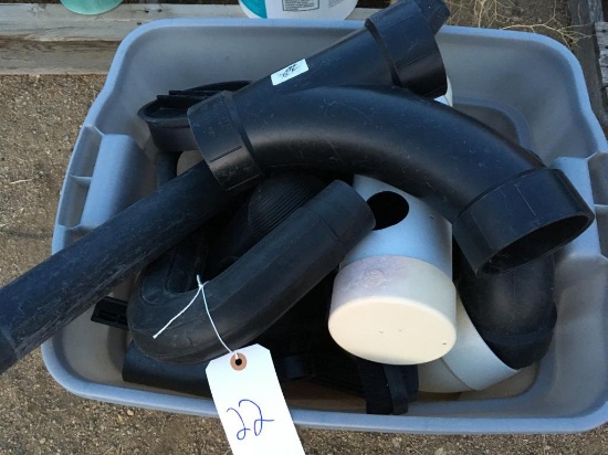 Tote of miscellaneous ABS pipe