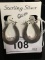 Sterling Silver Oval Earrings wt 6.79 g