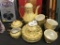 Kudo Toki Yellow Tea Set 6 Cups and Saucers