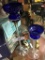 2 Cobalt Glass Candle Holders
