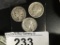 3 Silver Mercury Dimes - 1937, 1938, 1941