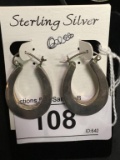 Sterling Silver Oval Earrings wt 6.79 g