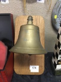 Brass Bell Mounted on Wood Plank 15