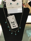 Sterling Necklace w/ Turquoise Beads w/ Matching