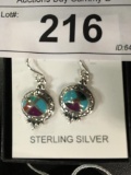 Sterling Silver Zuni Inlaid Earrings