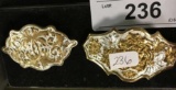 2 Crumrine Gold & Silver Toned Belt Buckles