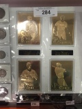4 Gold Plated Baseball Cards