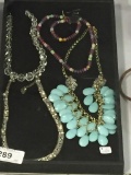 4 Fashion Necklaces w/ 1 Matching Bracelet