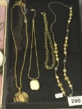 4 Gold Toned Necklaces