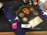 Military Plaque & American Flag