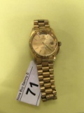 Faux Rolex Gold Toned Men's Watch  As Is