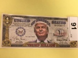 Collectable, Colored Trump Million Team Note