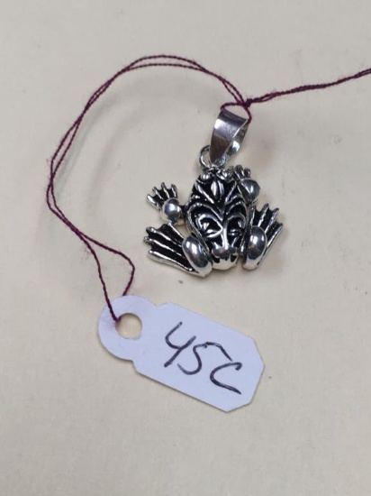 Sterling Silver Frog Charm/ Pendant