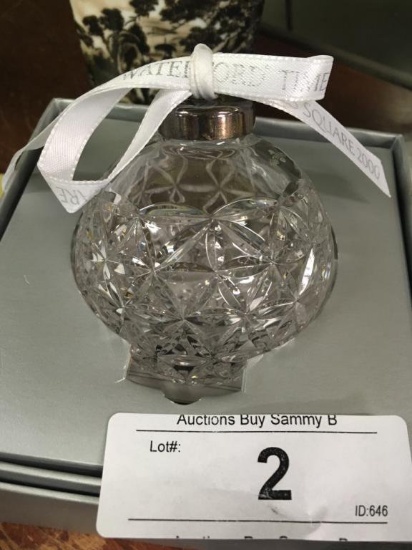 Etched Waterford Ball Ornament in Box