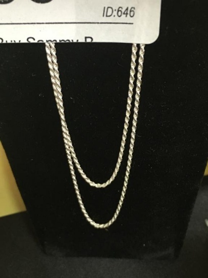 Sterling Rope Necklace 18" long