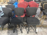 8, black and red sitting chairs