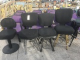 8 assorted black barstools