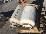 Propane tanks with metal trays