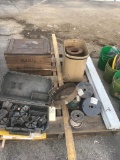 Miscellaneous wire plus wood crate metal pieces