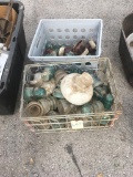 Two crates of electrical insulators