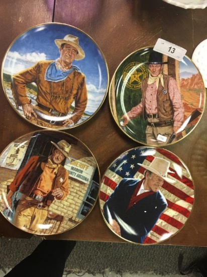 4, collector plates, John Wayne