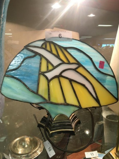 Stained glass fan, Dove, nightlight