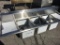 Large stainless three compartment sink