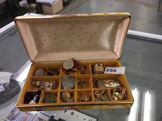 Small Jewelry Box w/ Some Fashion Jewelry