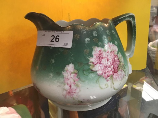 Hand Painted Pitcher-Has Hairline Crack