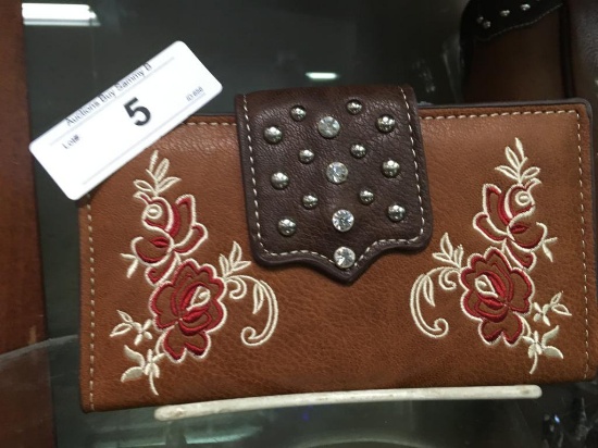 Matching Brown  Embroidered Wallet