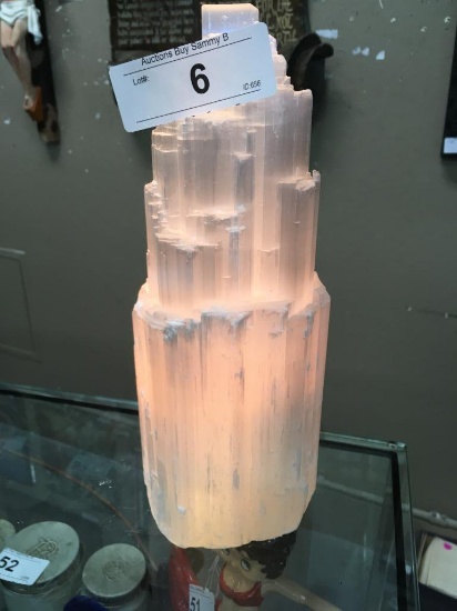 Selenite Crystal Lamp 10 1/4" Tall