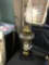 Vintage Oil Lamp w/ Etched Chimney & Base on
