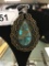 Silver Plated Pendant w/ Verigated Turquoise Stone