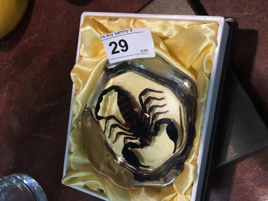 Black Scorpion Paperweight in Gift Box