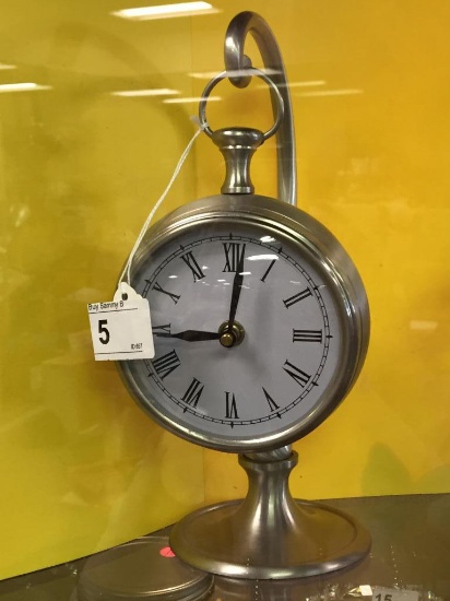 Stainless Pocket Watc Style Hanging Clock on Stand