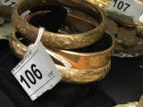 3 Gold Filled Bangle Bracelets one Not Closing