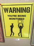 Metal Sign - Warning You're Being Monitored